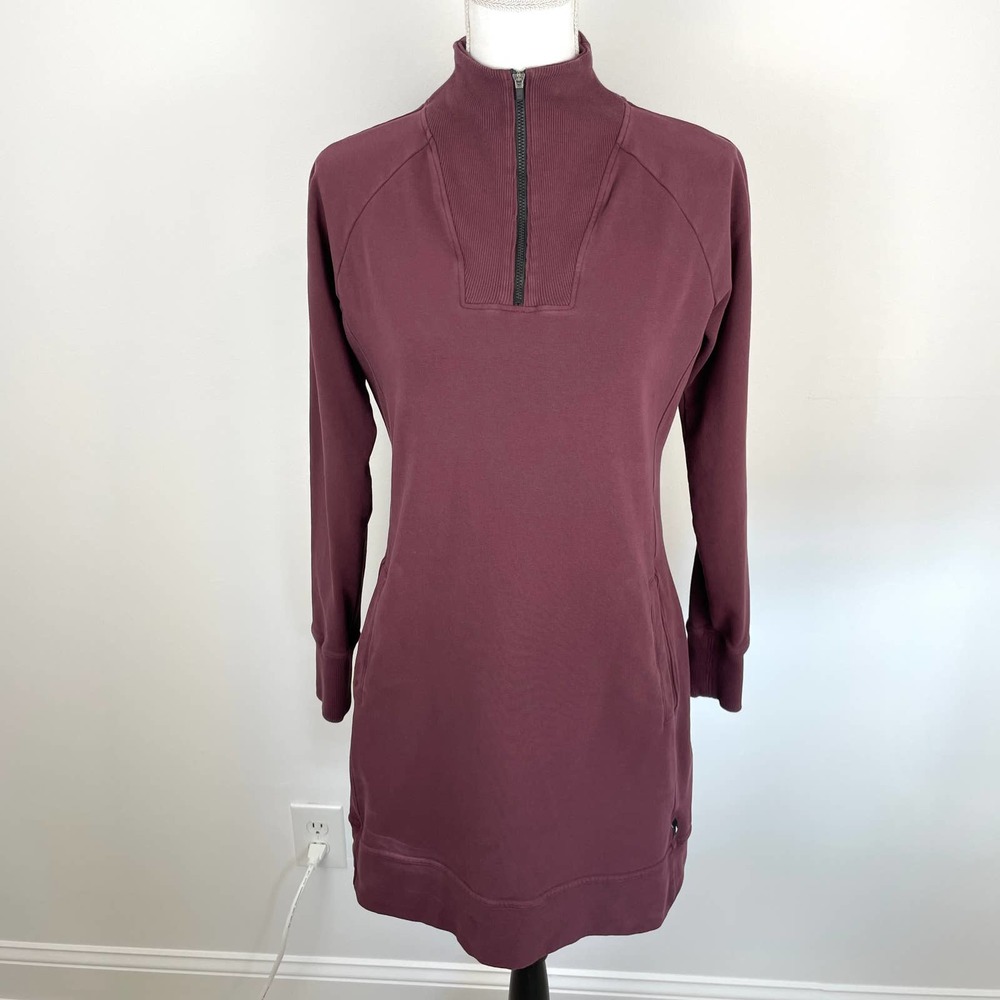 American Giant Moto Dress In Maroon Size Small New